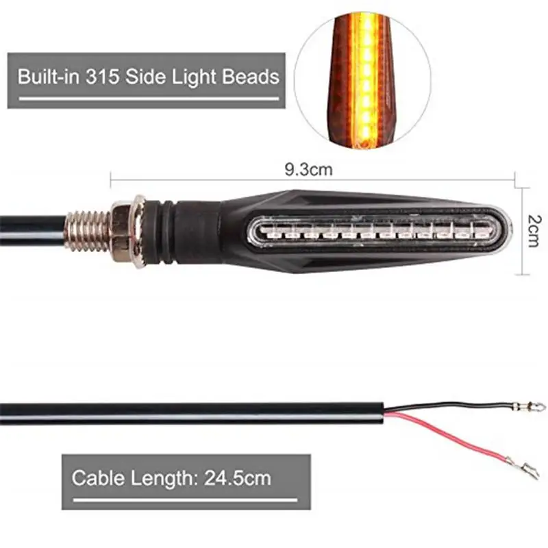 Универсальный 4 шт. 12 в 1 Вт Светодиодный светильник с сигналом поворота для