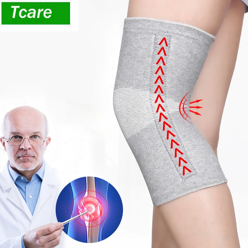 Tcare 1 пара Теплый Эластичный дышащий наколенник бандаж бамбуковое волокно забота о здоровье коленный бандаж весенний отдых наколенники