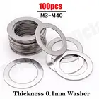 Толщина 0,1 мм нержавеющая сталь плоская шайба ультра тонкая прокладка высокой точности прокладка Настройка M3-M40 тонкий ШИМ SUS304