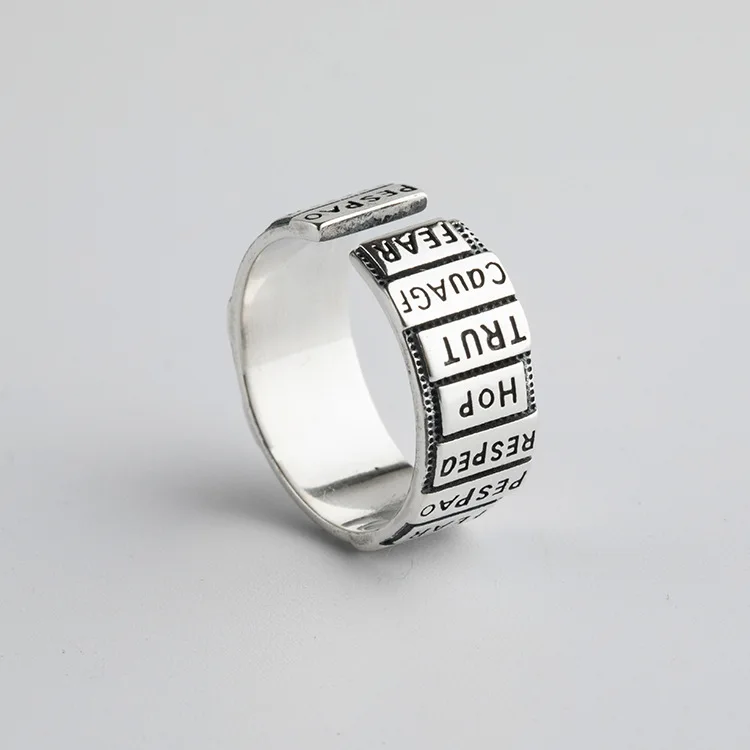 Корейское серебряное кольцо S925 женское на палец из тайского черного серебра в