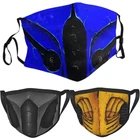 Mortal Kombat Скорпион Sub ноль дыма ниндзя игры Косплей Костюм лицо маска взрослая Пылезащитная моющаяся маски, реквизит Хэллоуин