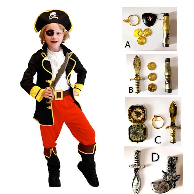 

Kids Boys Pirate Cosplay Costumes Set for Halloween Party Girls Costumes