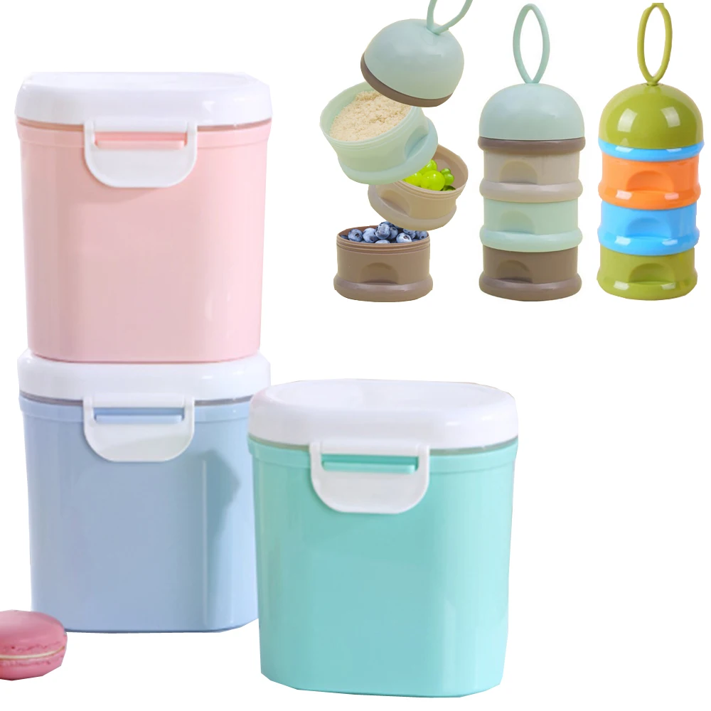 Recipiente de alta capacidad para leche en polvo de beb&eacute;, caja de almacenamiento de aperitivos para comida de beb&eacute;, doble capa, Melkpoeder-1