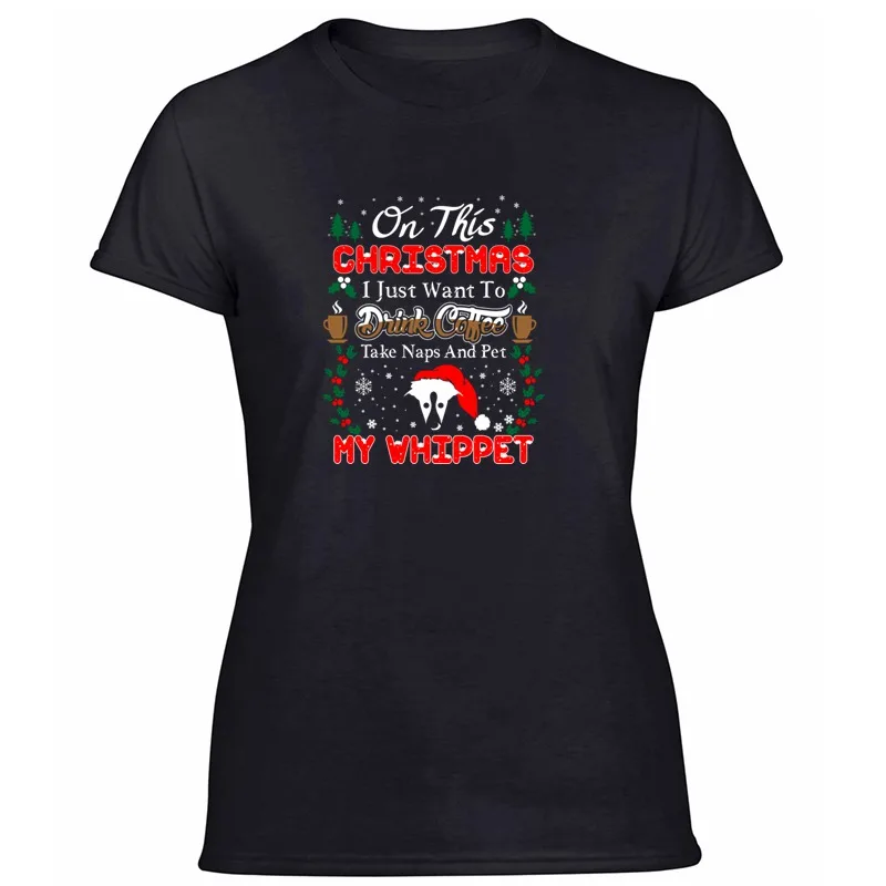 Забавный Рождественский свитер для питья кофе питомца виппет уродливый футболка