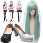 Парик для косплея Семь смертных грехов, парик для косплея Элизабет лионы, черные, белые туфли, Длинные прямые искусственные волосы для женщин, для косплея