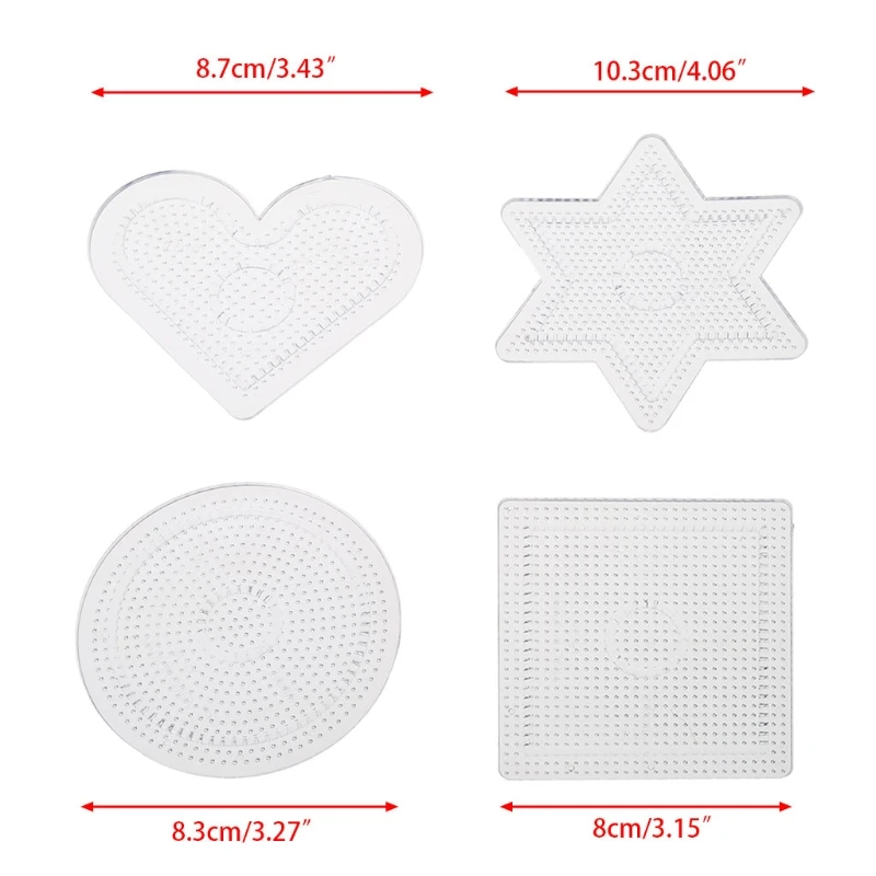 

4Pcs Diy Transparent Shape Puzzle Template For 2.6mm Hama Beads Perler Beads 24BE