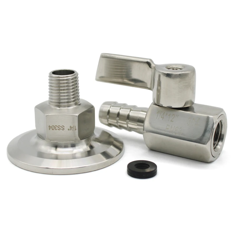 Мини шаровой клапан Ручка из нержавеющей стали 7 мм 10 8 12 тройной зажим 1 &quot1 5&quot SS304