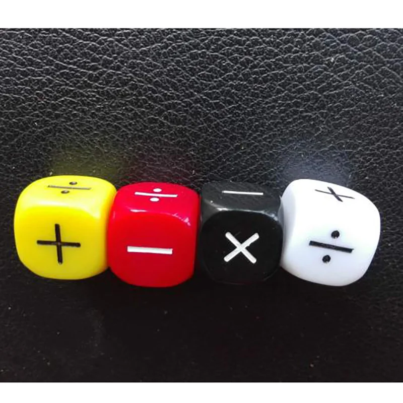 4 шт./компл. сложение/вычитание/умножение/символ деления игральные кости для