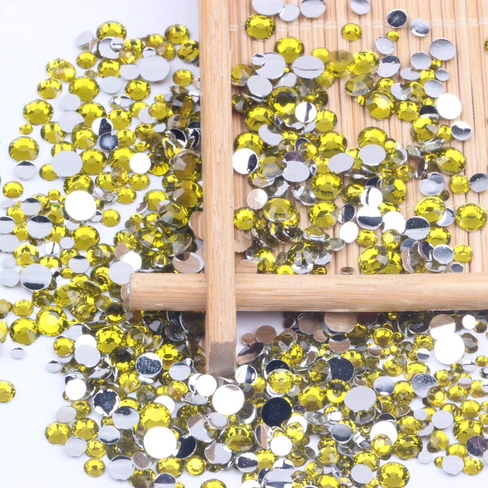 Стразы из оливковой смолы 2 6 мм с круглым плоским основанием без горячей фиксации