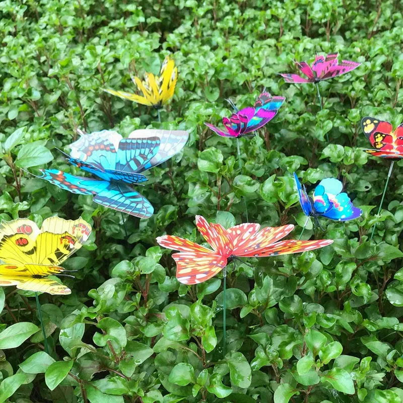 

Best Butterfly Stakes, 100Pcs 7cm Garden Butterfly Stakes Decor Outdoor Yard Patio Planter Flower Pot Spring Garden