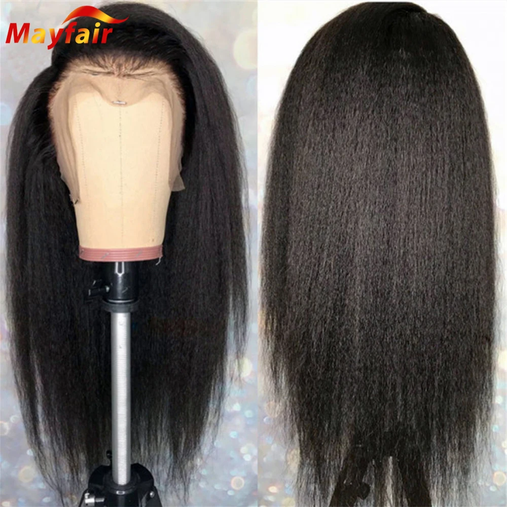 28 дюймов Синтетические волосы на кружеве парик с прямыми волосами 13x4 для парика