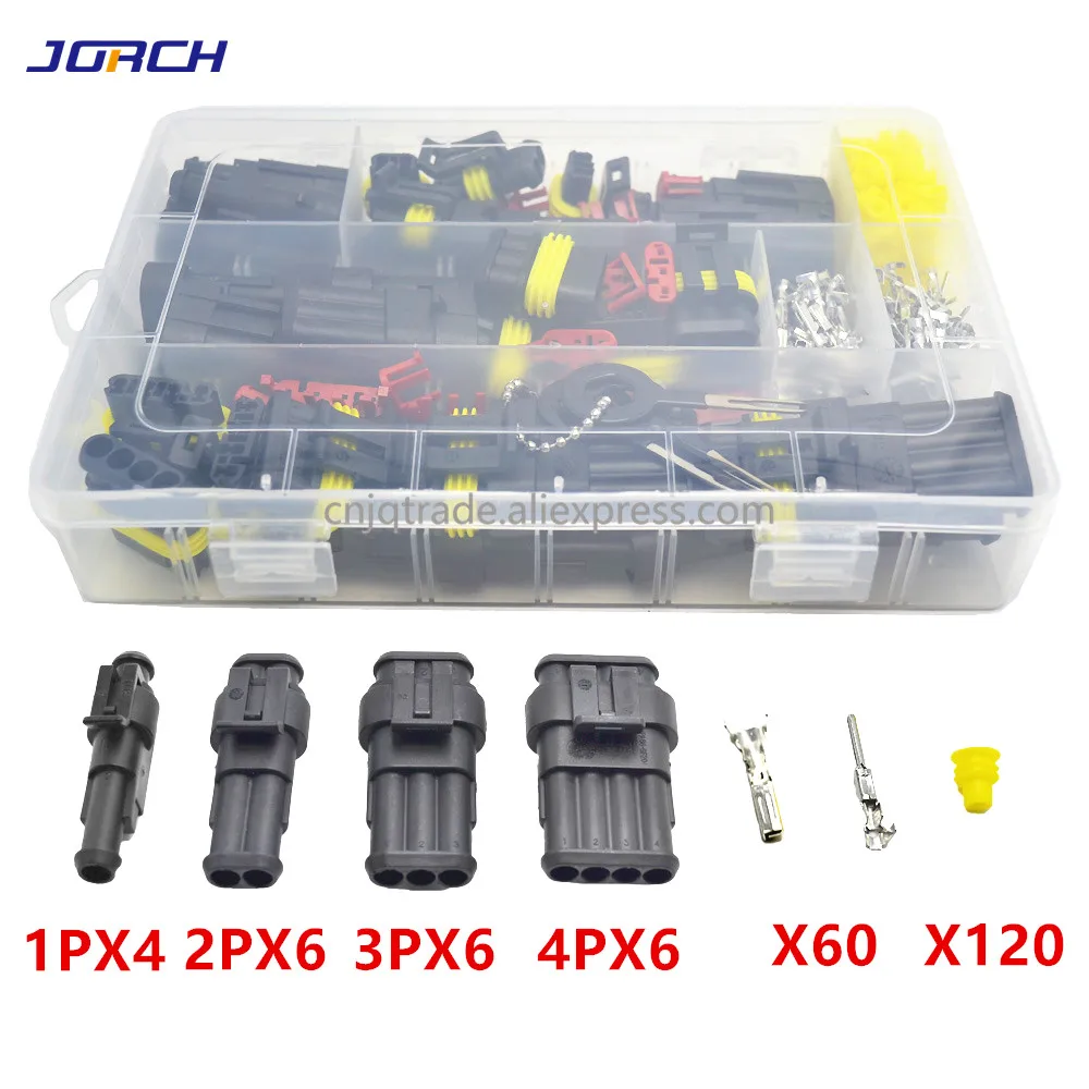 305 Pcs Superseal AMP Tyco Waterproof 12V Electrical Wire Connector Sets Kits with Crimp Terminal