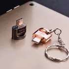 Портативный кардридер USB 2.0 Type C, кардридер Micro TF, металлическое покрытие, с отверстием для подвешивания, брелок для ключей, 1 шт.
