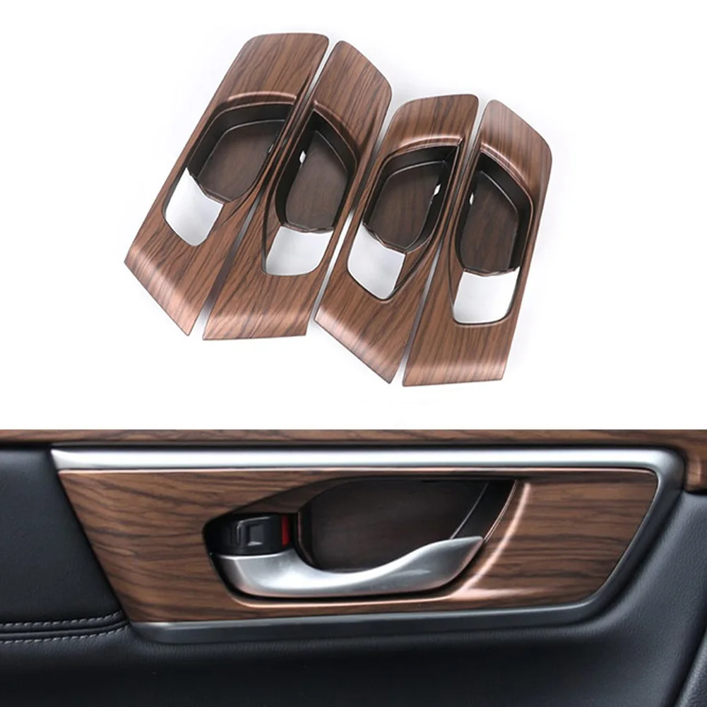

4PCS For 17-21 Honda CRV Decorative Cover Interior Door Handle Catch Cover Inner Bowl Trim Frame Decoration Car Accessories