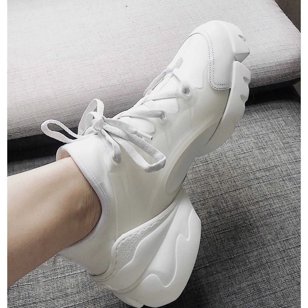 

Prowow Women Sneakers Fashoin Patchwork Lace Up Women Causual Shoes Runway Low Top Flats Shoes Trainers Sneakers Shoes