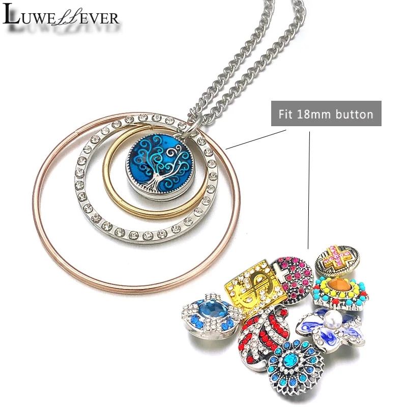 LUWELLEVER Hollow Heart Necklace Interchangeable Ginger 092 Fit 18mm Snap Button Charm Jewelry For Women Gift | Украшения и