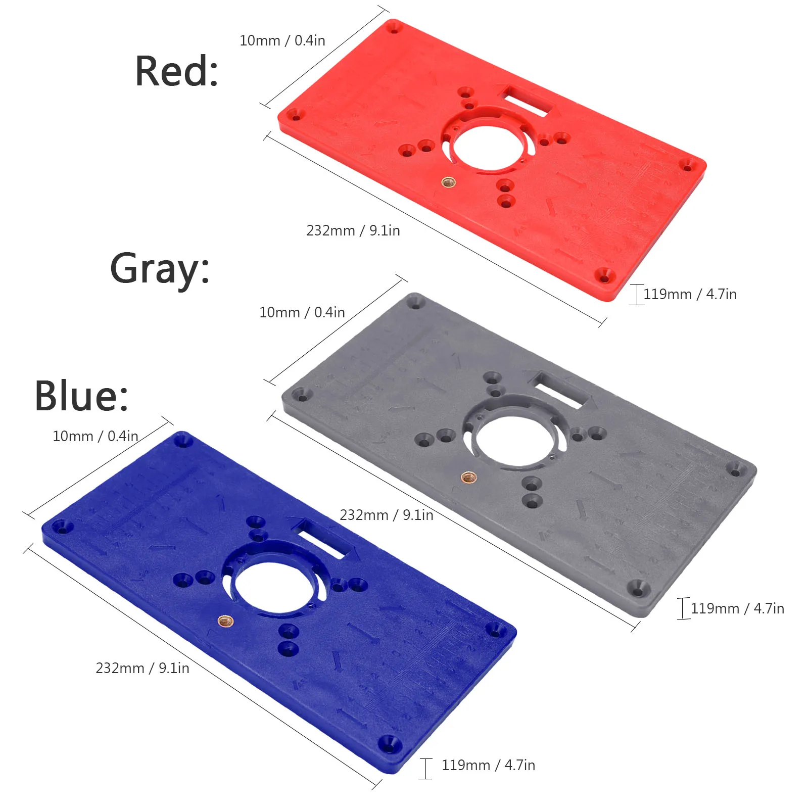 

ABS Plastic Router Table Insert Plate Woodworking Benches Table Saw For Multifunctional Wood Plate Machine Engraving 4 Ring Tool