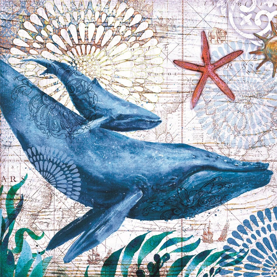 Настенный подвесной гобелен Подводный мир хиппи Морская Черепаха Дельфин Акула