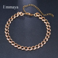 emmaya exquisite design hollow out shape two color bracelet with tiny aaa cubic zircon for female attending party fancy jewelry