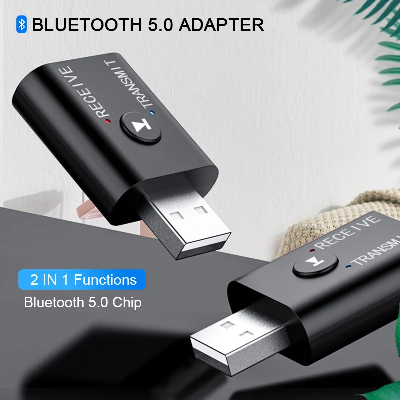 

Bluetooth 5.0 Audio Receiver Transmitter 2 In 1 RCA 3.5mm 3.5 Jack AUX Stereo Music USB Wireless Adapter For TV Car PC Speaker