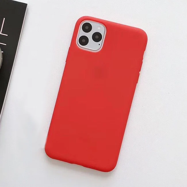 Red Сплошной Цветной силиконовый чехол s для iphone XR X XS Max 6 6S 7 8 Plus 11 11Pro Max милый карамельный цвет мягкий простой Модный чехол для телефона новинка - Цвет: Red
