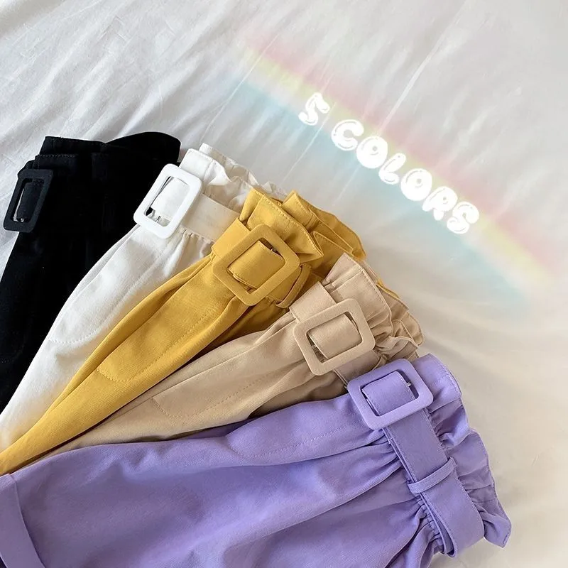 Летнее платье размера плюс фиолетовый бутон однотонные короткие брюки с поясом