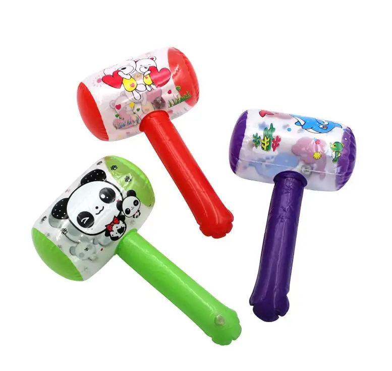 5pcs Cheap Cartoon Inflatable Hammer Air Hammer with Bell Kids Children Blow Up Toys Small Size GYH kids toys hammer game