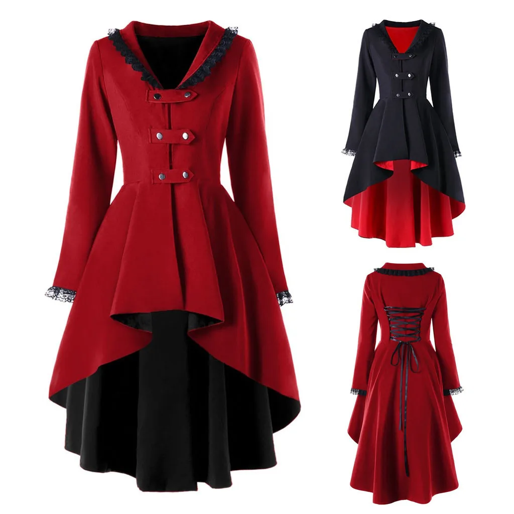 Женский Асимметричный кружевной Тренч с длинным рукавом повседневный