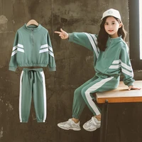 kids girl striped clothes set 2pcs casual sports teen girls tracksuits spring fall sportswear clothing suits 4 6 8 10 12 years