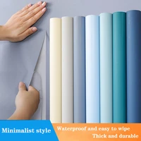 pvc waterproof wallpaper sticker peel and stick wallpapers self adhesive solid color sticker bedroom living room hotel wallpaper