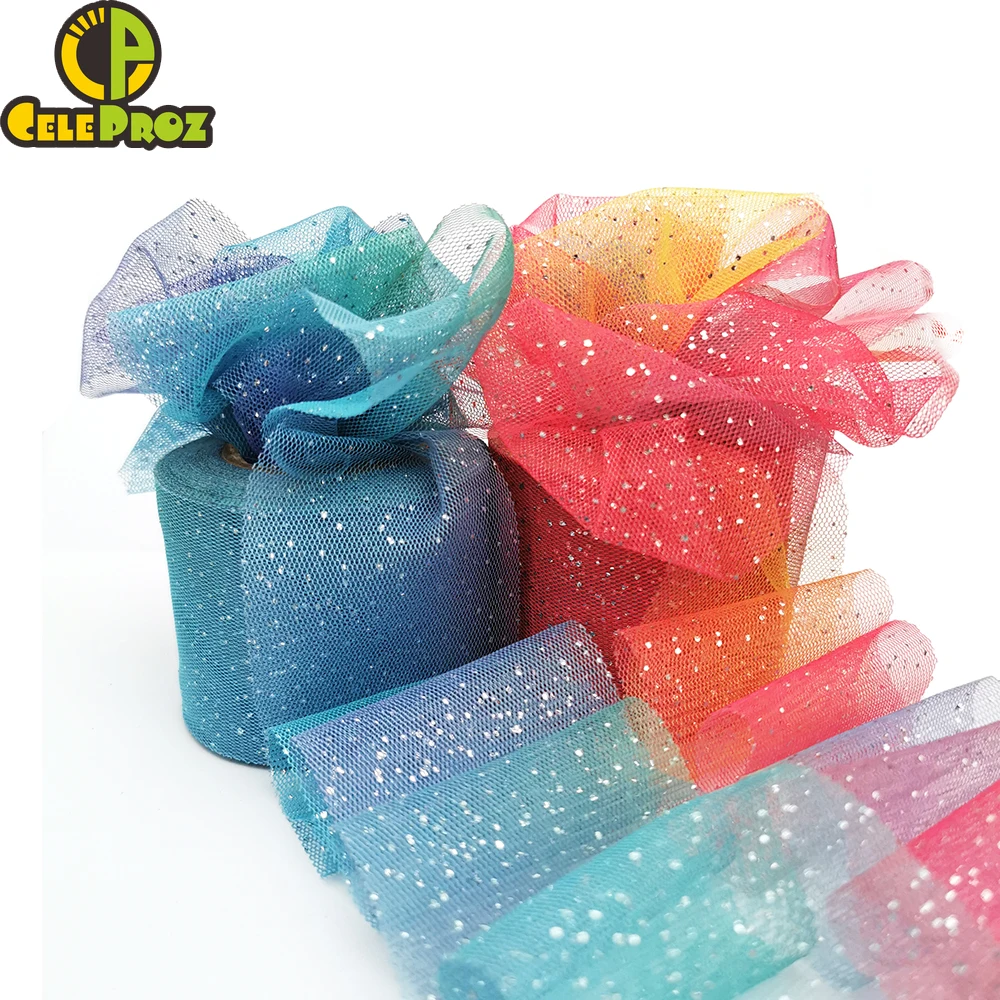 Радужная Тюль 6 см Радужный цвет звезда луна тюль сетка сделай сам повязка на