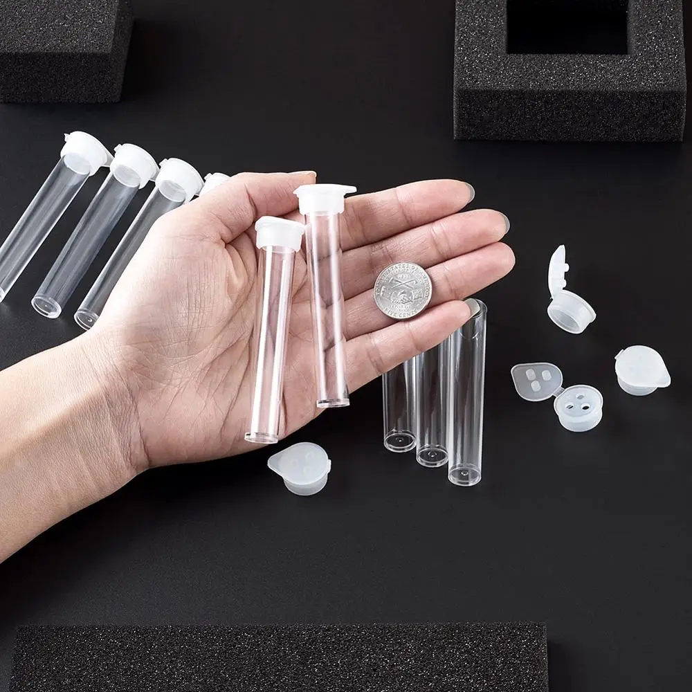 

pandahall 200pcs Clear Tube Plastic Bead Containers Case Bottle Jar Storage for Jewelry Beads Display 13.5x76mm