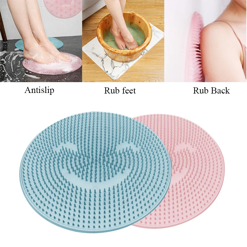 

Silicone Massage Brush Bath Mat Back Rubbing Pad Foot Bath Massage Brushes Non-slip Bathroom Cleaning Tools Household Items