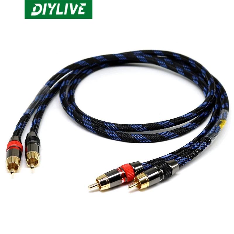 7N single crystal copper 2 core shielded signal line red and white power amplifier CD connecting line RCA fever sound wire