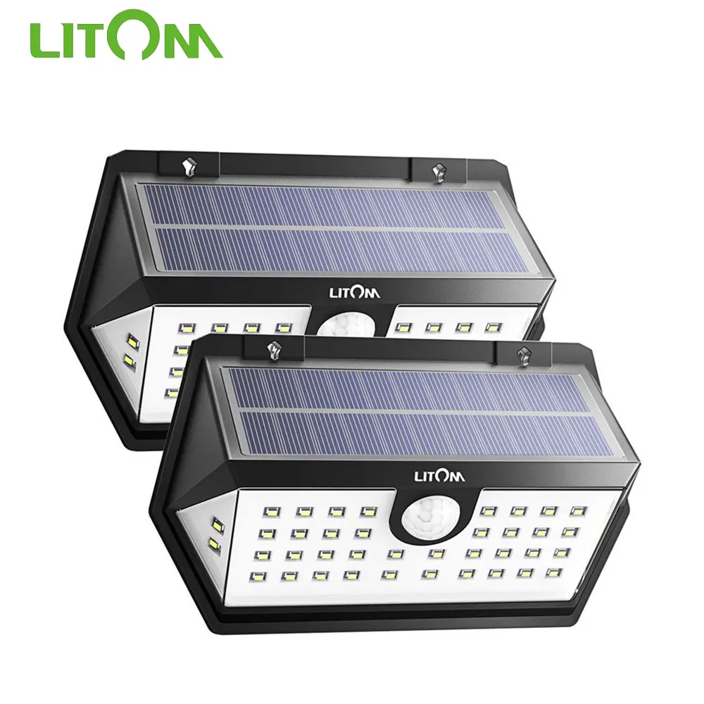 2 шт Litom CD168 40 светодиодный солнечный светильник 60 Вт солнечной Мощность напольный
