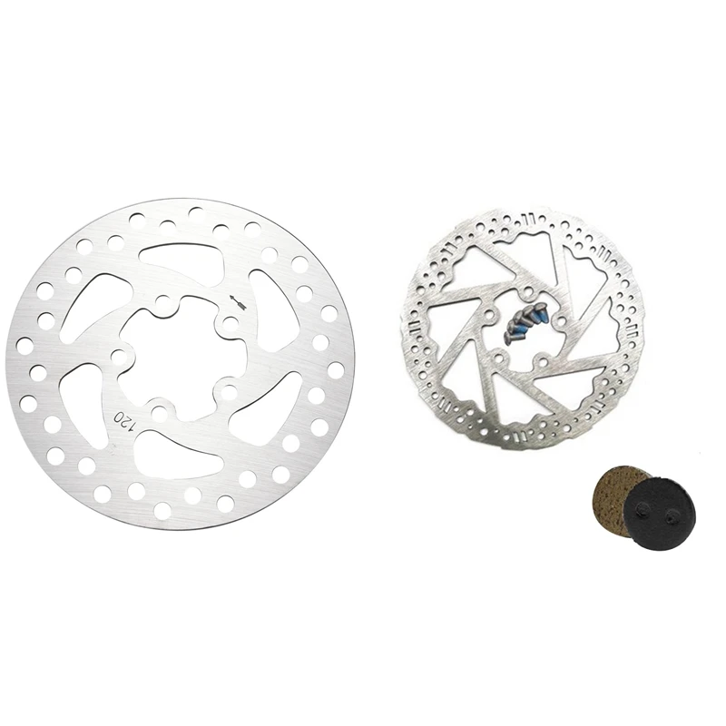 

2 Set Electric Scooter Accessories: 1 Pcs Rear Wheel Disc Brake 120mm & 1 Set 120mm Brake Disk + Brake Pads Kit