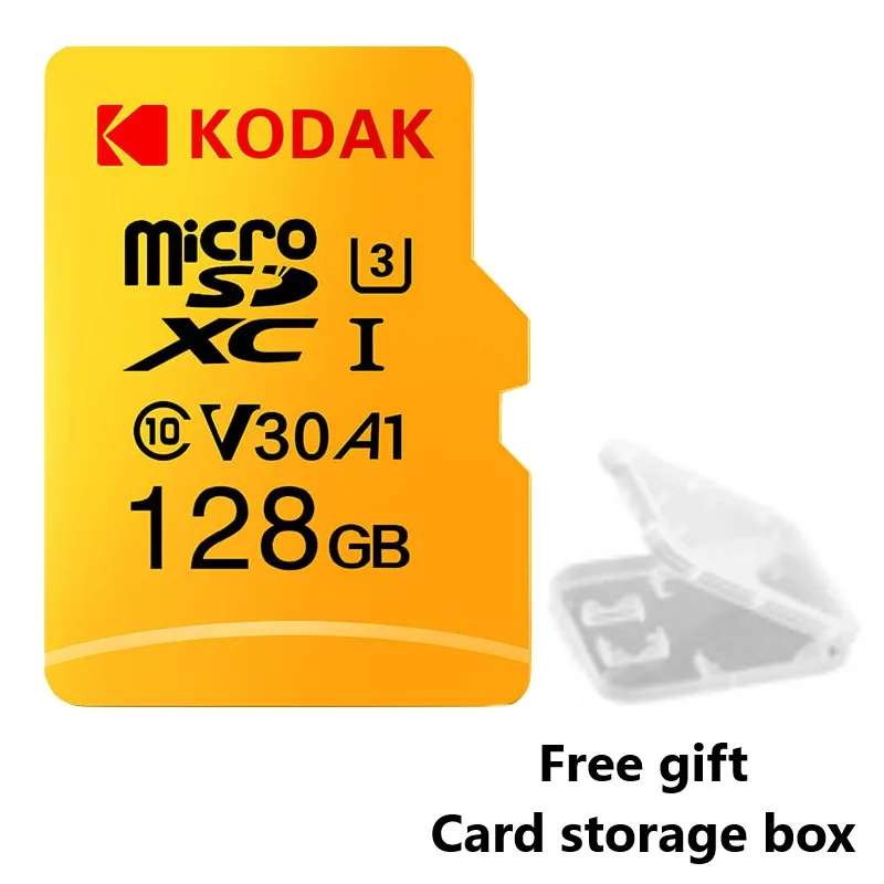 Kodak U3 V30 U1 класс 10 MicroSD XC SDHC sd карта памяти TF флэш-карта 512 ГБ 256 ГБ 128 Гб 64 ГБ 32 ГБ 16 ГБ для мобильного хранения видео - Емкость: U3 128GB