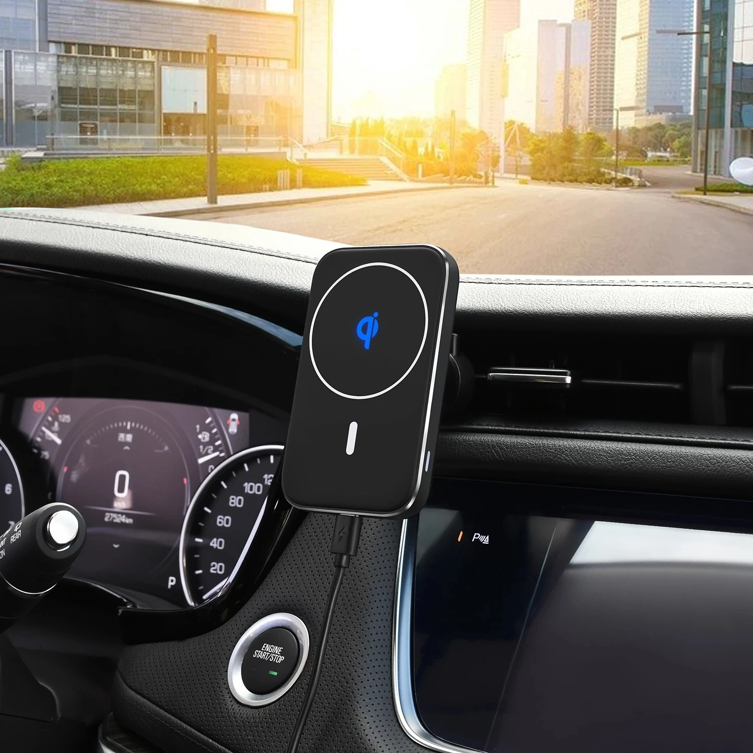 

15W Magnetic Wireless Car Charger Mount for iPhone 12 Pro Max 12 Mini Magsafing Fast Charging Wireless Charger Car Phone Holder