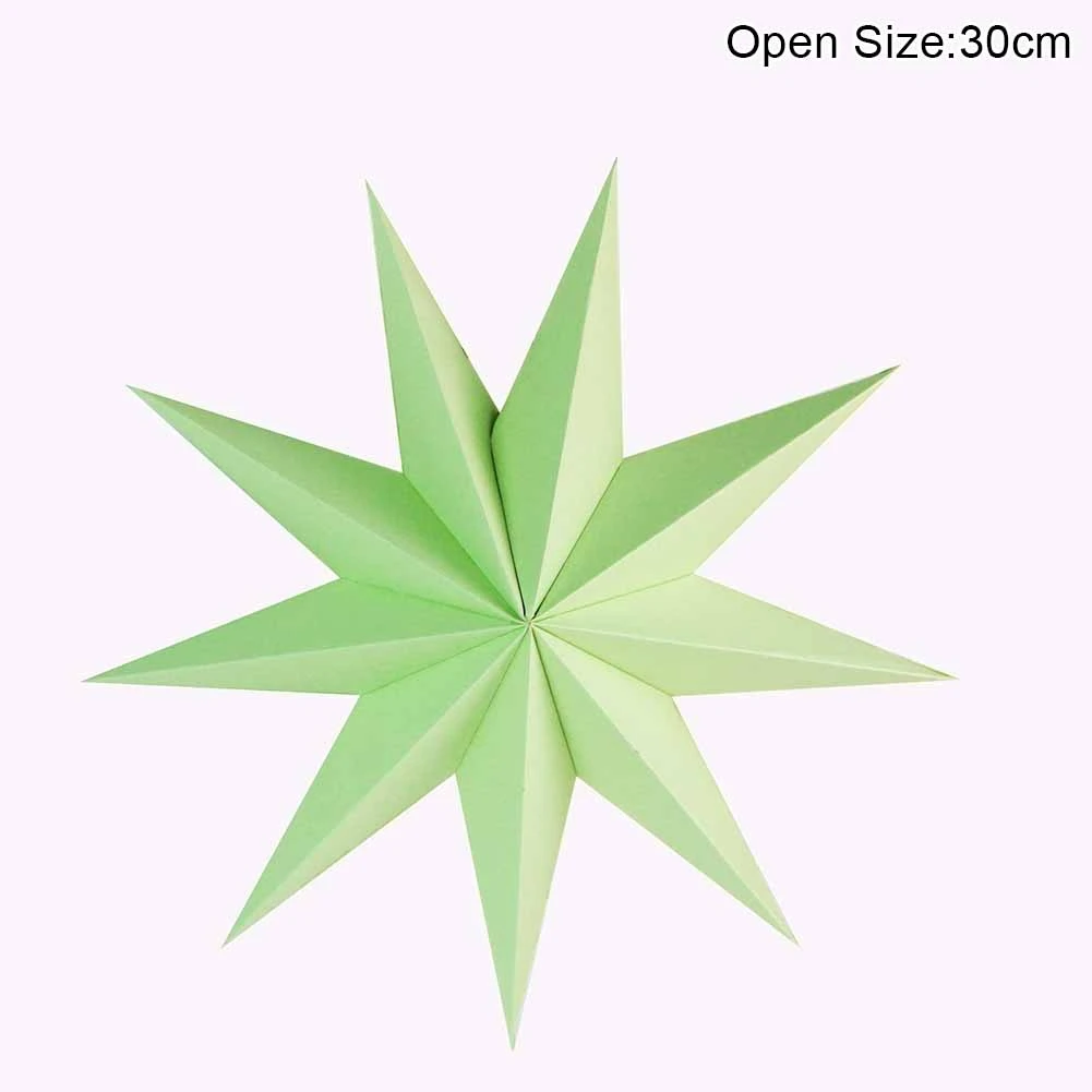 30cm Mint 1 шт. Новогоднее украшение 60 см 24 ''рождественское Висячие бумажные Звездные фонарики рождественские украшения фестиваль Рождественское украшение для дома - Цвет: 30cm Mint