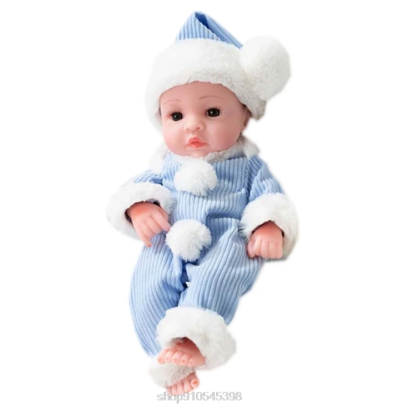 

25cm Lovely Simulation Dolls Soft Vinyl Open/Close Eyes Rebirth Doll with Clothes Hat Babies Toy Children Gift N25 20 Dropship