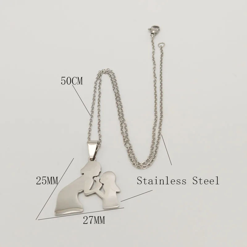 

2021 Mother's Day Gift Gold Siver Stainless Steel Tag Necklace Mom Daughter Wife Pendant Necklace For Women Personality Jewelry