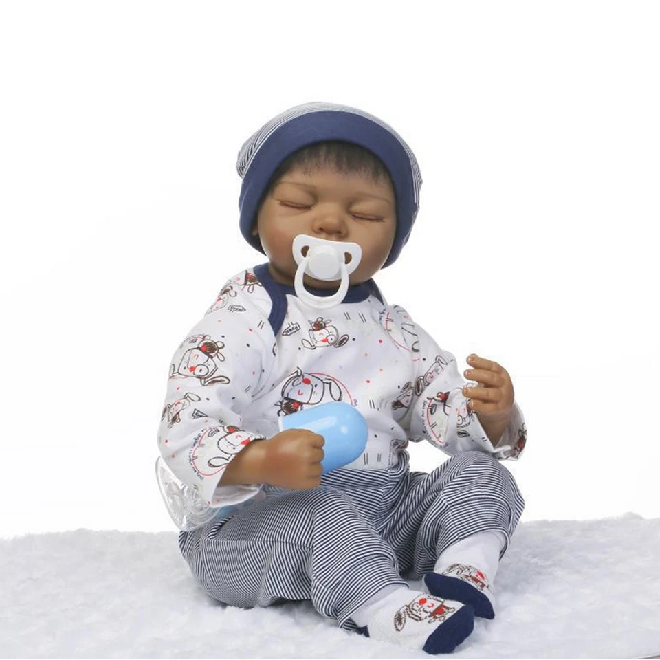 2" мальчик кукла реборн спящий черный ребенок adora моделирование Bonecas bebe детские игрушки силиконовые куклы реборн
