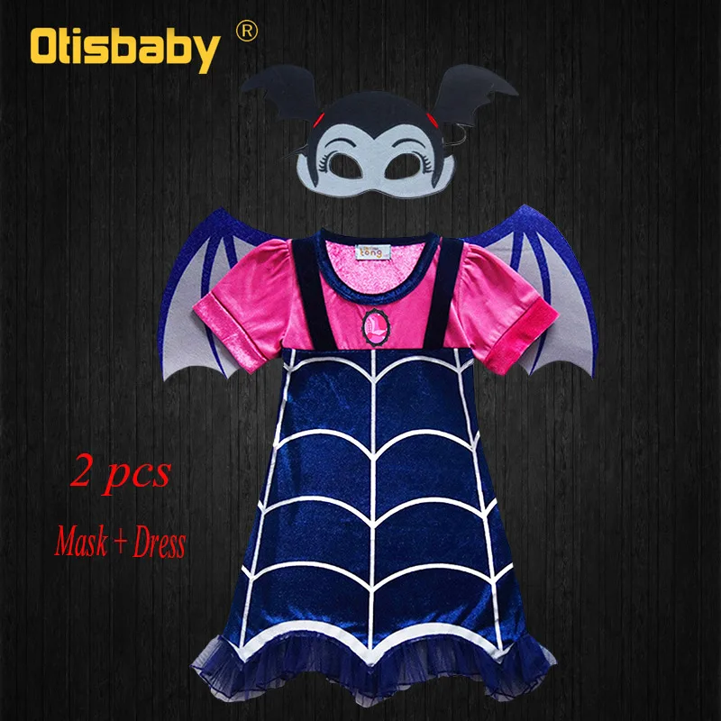 Vampirina/маскарадные костюмы для девочек на Хэллоуин; детское платье трапециевидной формы с крыльями; летние праздничные платья Феи для девочек; одежда - Цвет: C