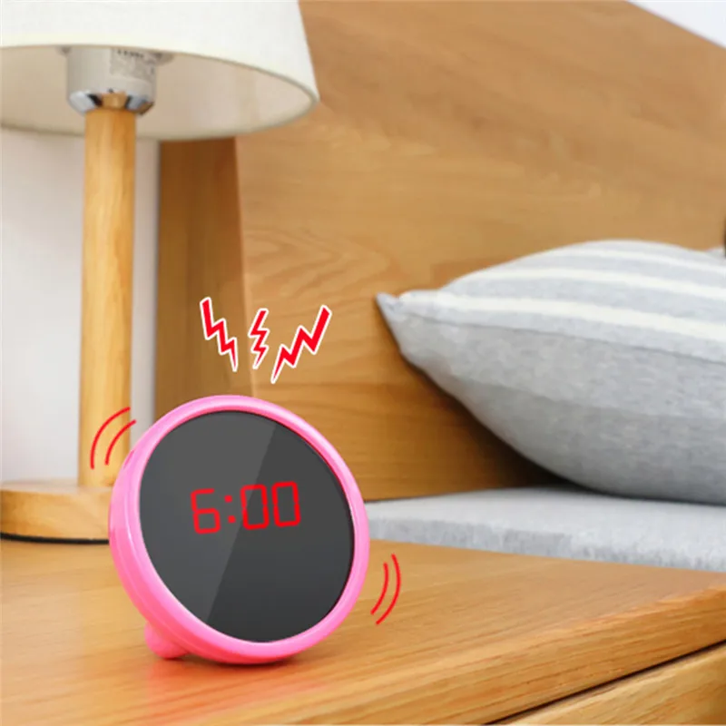 Зеркальный будильник с ночной Светильник светодиодный цифровой часы календарем