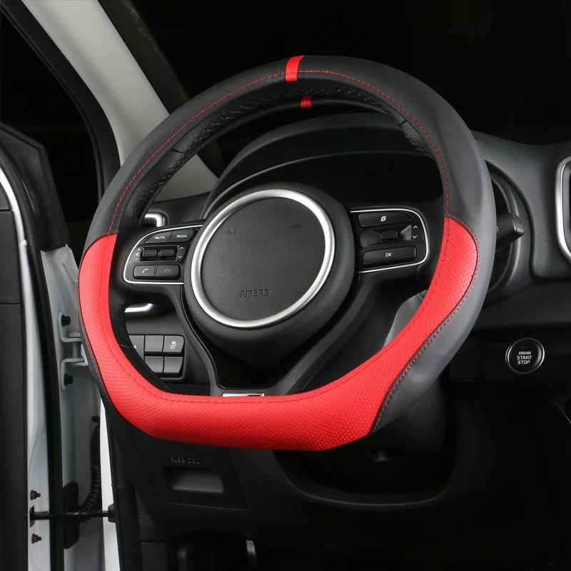 Кольцо в виде буквы D кожаный чехол рулевого колеса автомобиля для Kia Sportage Оптима