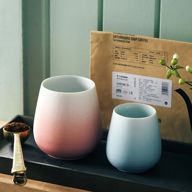 Цветная японская кофейная чашка ручной работы макарон персонализированная