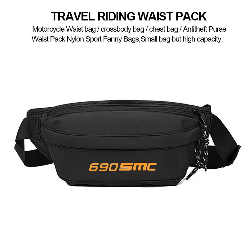 

For KTM 690 SMC-R 690SMC SMC LOGO Men Waist Pack Belt Hip Bum Slant back bag Chest Bag Male Motorcycle Slant back bag