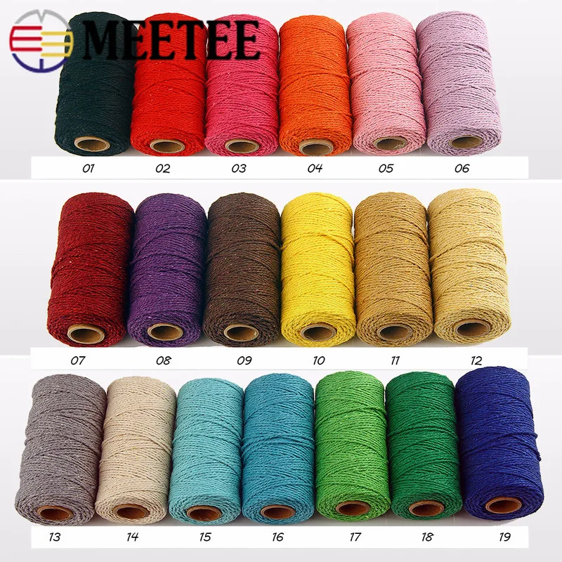 Meetee 1 шт. двойной многожильный Хлопок Веревка DIY Одежда пакетный браслет