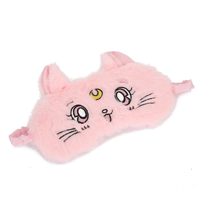 Аниме Сейлор кошка мягкие плюшевые маска для глаз блестящие тени бровей очки сна