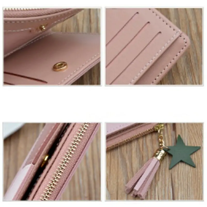 Женский кошелек на молнии с технологией RFID Модный женский однотонный карман для